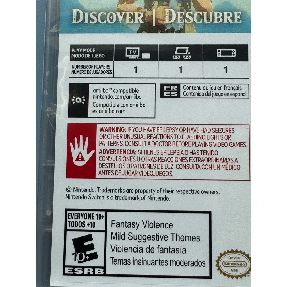 The Legend of Zelda Tears of the Kingdom Nintendo Switch New Sealed